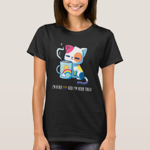 Ich bin sehr schwul & sehr müde Katze Kaffee  Lgbt T-Shirt