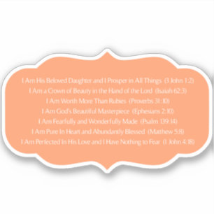 ICH BIN SEIN BELOVED DAUGHTER CHRISTLICH STICKER