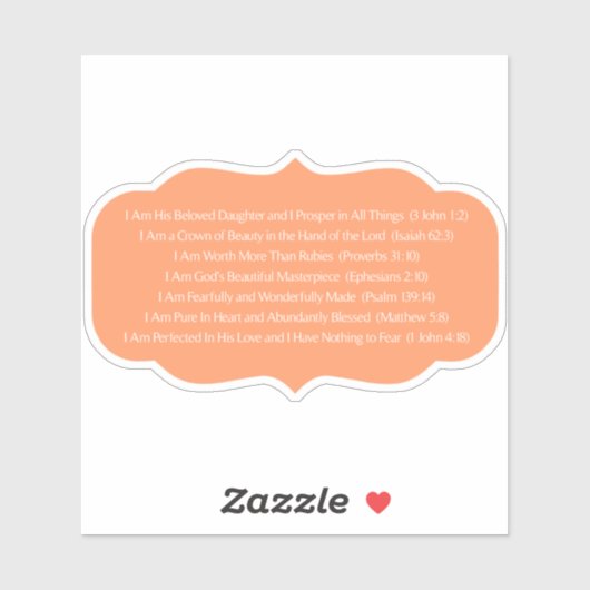 ICH BIN SEIN BELOVED DAUGHTER CHRISTLICH STICKER (Blatt)