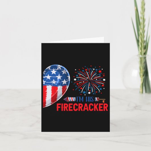 Ich bin sein Firecracker 4. Juli Funny Couple Cost Karte (Vorderseite)
