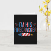 Ich bin sein Firecracker am 4. Juli Niedlicher Mat Karte (Gelbe Blume)