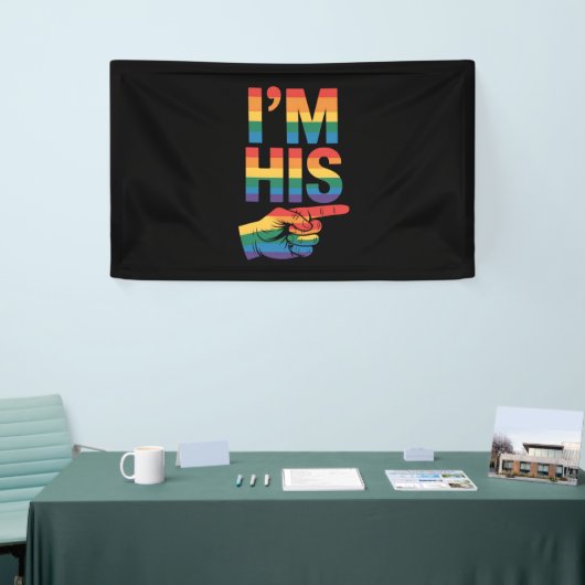 Ich bin sein Homosexuell-Matching LGBTQ Pride Banner (Messeveranstaltung)