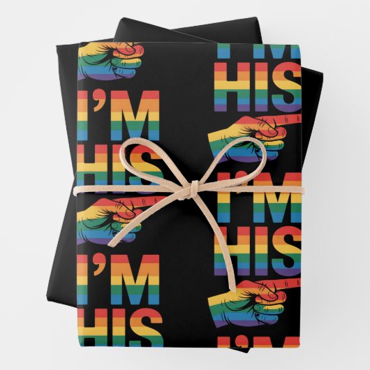Ich bin sein Homosexuell-Matching LGBTQ Pride Geschenkpapier Set (Beispiel)