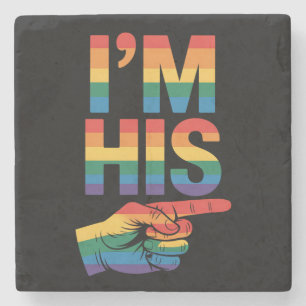 Ich bin sein Homosexuell-Matching LGBTQ Pride Steinuntersetzer