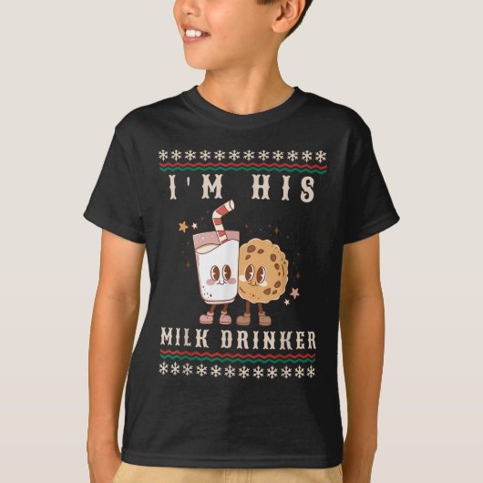 Ich bin sein Milchtrinker Weihnachten Weihnachten  T-Shirt (Vorderseite)