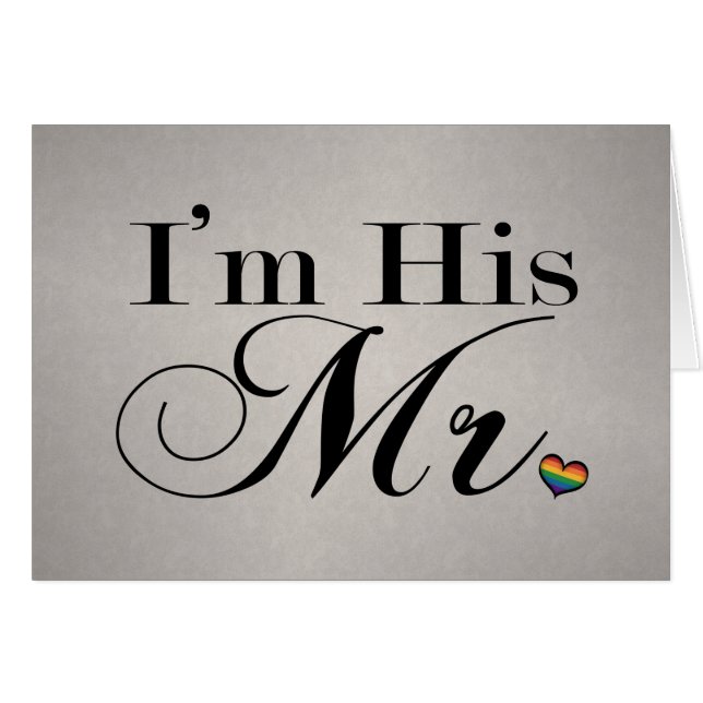 Ich bin sein Mr. Gay Pride Typografie mit Rainbow  (Vorderseite (Horizontal))