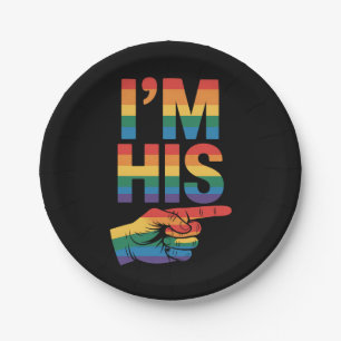 Ich bin sein schwules Paar, passend zum LGBTQ Stol Pappteller