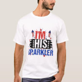 Ich bin sein Sparkler 4. Juli Matching Paare T-Shirt (Vorderseite)