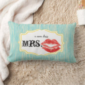 Ich bin seine Frau Red Lips Aqua und Limon Texturk Lendenkissen (Decke)