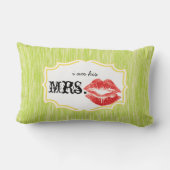 Ich bin seine Frau Red Lips Aqua und Limon Texturk Lendenkissen (Rückseite)