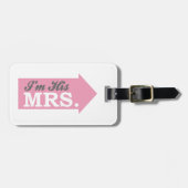 Ich bin seine Frau (rosa Pfeil) Gepäckanhänger (Vorderseite horizontal)