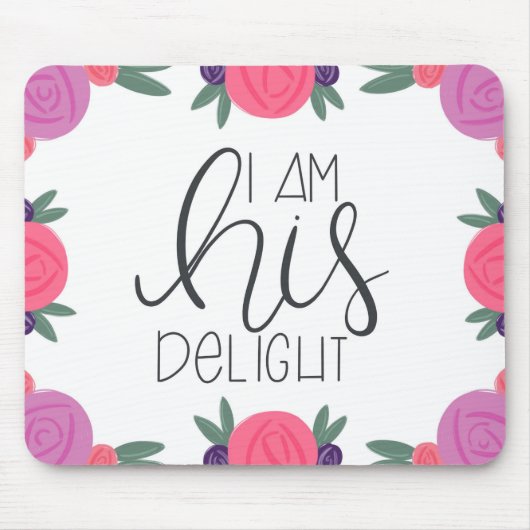 Ich bin seine Freude, Florals Mousepad zu leuchten (Vorne)