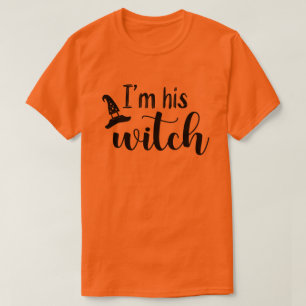 Ich bin Seine Hexe Black Text Paare Halloween T- T-Shirt