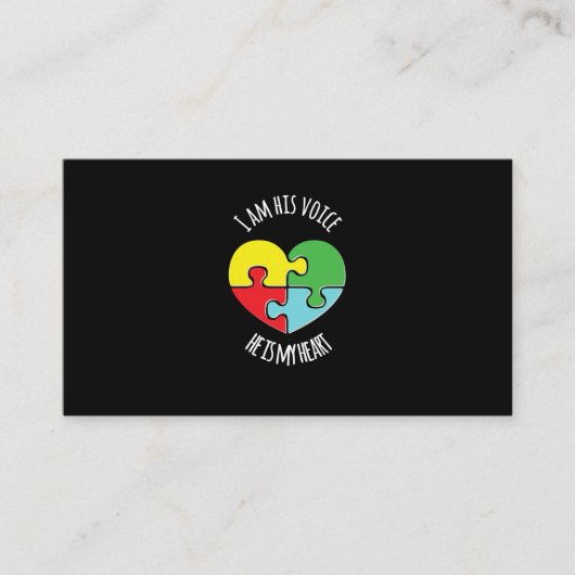 Ich bin seine Mama Autismus Awareness T - Shirt Pa Visitenkarte (Vorderseite)