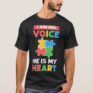 Ich bin seine Stimme Autismus Unterstützung Autism T-Shirt