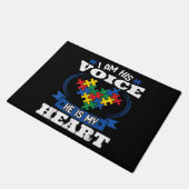 Ich bin seine Stimme, er ist mein Herz Autismus Be Fußmatte (Schrägansicht)