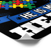 Ich bin seine Stimme, er ist mein Herz Autismus Be Poster (Ecke)