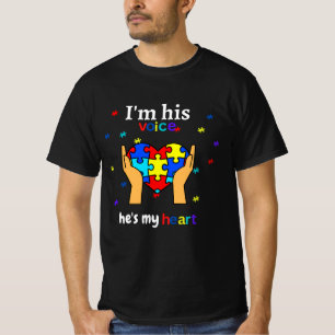 Ich bin seine Stimme, er ist mein Herz Autismus Be T-Shirt