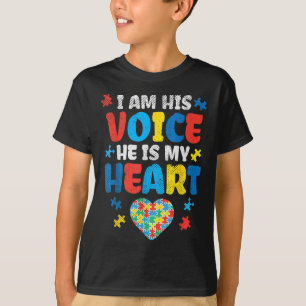 Ich bin seine Stimme, er ist mein Herz Autismus Be T-Shirt