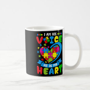 Ich bin seine Stimme Er ist mein Herz Liebe Autism Kaffeetasse