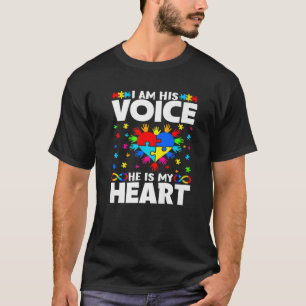 Ich bin seine Stimme, er ist mein Herz stolz Mama T-Shirt