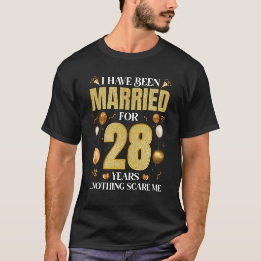Ich bin seit 28 Jahren Verheiratet 28. Wedding Ann T-Shirt (Vorderseite)