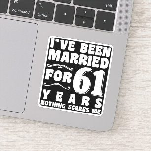 Ich bin seit 61 Jahren Cool Verheiratet Aufkleber