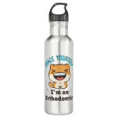 Ich bin selbst ein Orthodontist Animal Braces Edelstahlflasche (Vorderseite)