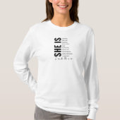 Ich bin "She-She" bin ich Ermutigung T-Shirt (Vorderseite)