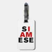 ICH BIN SIAMESE GEPÄCKANHÄNGER (Rückseite vertikal)