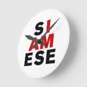 ICH BIN SIAMESE RUNDE WANDUHR (Winkel)