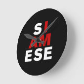 ICH BIN SIAMESE RUNDE WANDUHR (Winkel)