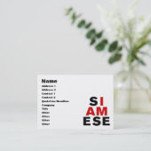 ICH BIN SIAMESE VISITENKARTE (Stehend Vorderseite)