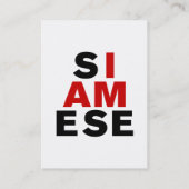 ICH BIN SIAMESE VISITENKARTE (Rückseite)