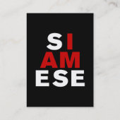 ICH BIN SIAMESE VISITENKARTE (Rückseite)