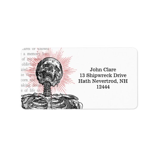 Ich bin Skeleton! Adressaufkleber (Vorne)