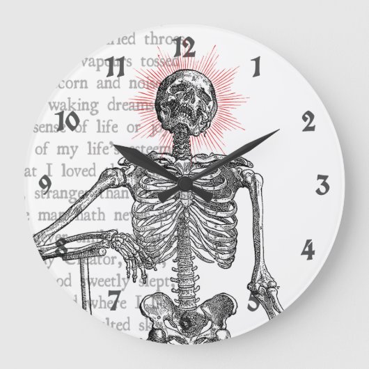 Ich bin Skeleton! Große Wanduhr (Vorderseite)