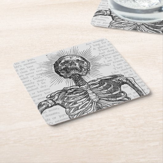 +[ ICH BIN SKELETON! ]+ RECHTECKIGER PAPPUNTERSETZER (angewinkelt)