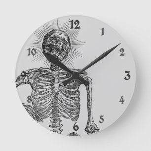 ICH BIN SKELETT RUNDE WANDUHR