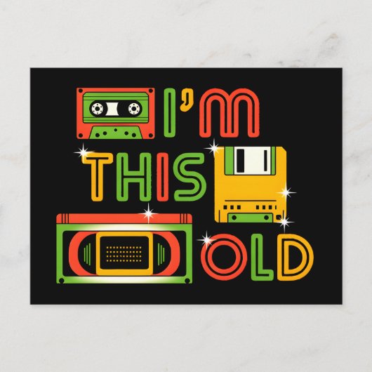 Ich bin so alt Retro-Tech Postkarte (Vorderseite)