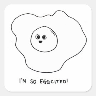 Ich bin so begeistert quadratischer aufkleber