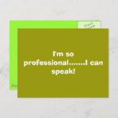 Ich bin so beruflich! postkarte (Vorne/Hinten)