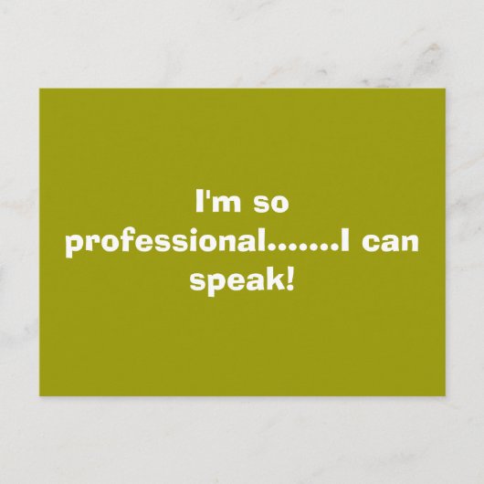 Ich bin so beruflich! postkarte (Vorderseite)