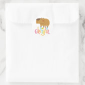 Ich bin so dankbar Niedlich Capybara Sticker, Gesc Runder Aufkleber (Tasche)