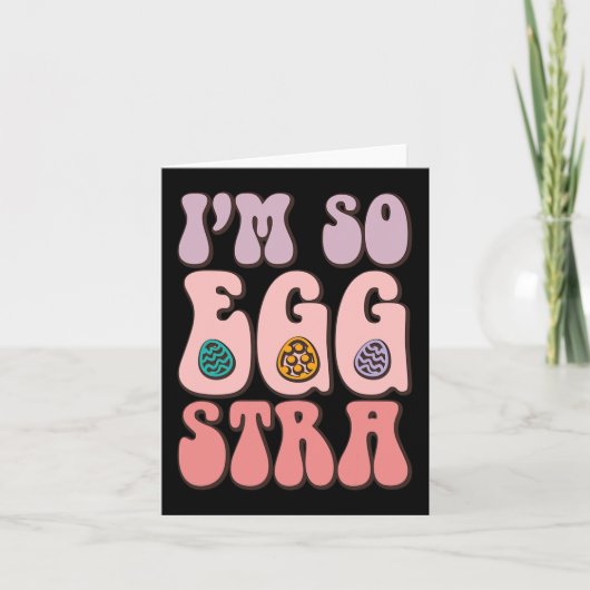 Ich bin so Egg-stra Niedliche Bunny Egg Hunt Retro Karte (Vorderseite)
