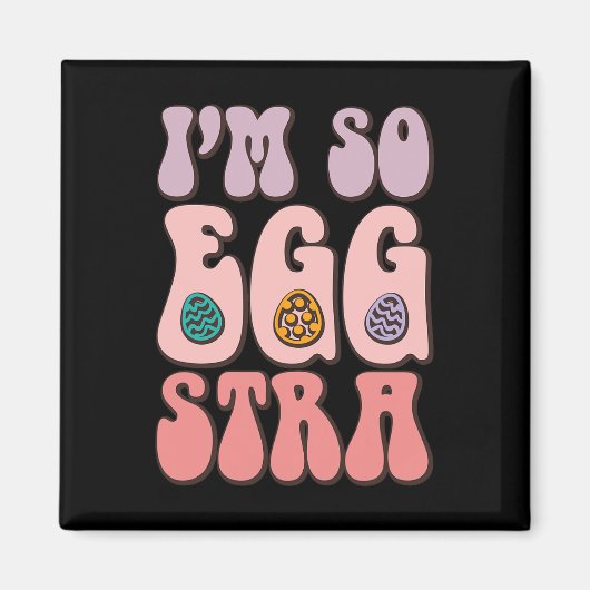 Ich bin so Egg-stra Niedliche Bunny Egg Hunt Retro Magnet (Vorne)