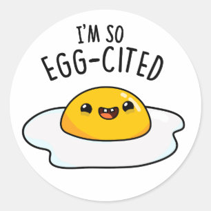 Ich bin so eig zitiert Funny Egg Pun Runder Aufkleber
