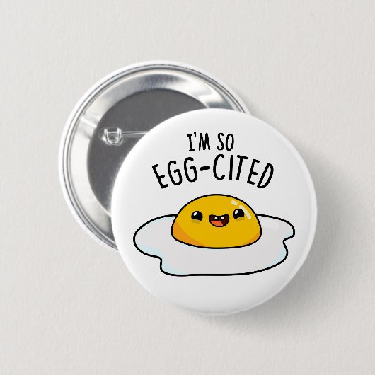 Ich bin so eig zitiert Funny Fried Egg Pun Button (Vorne & Hinten)