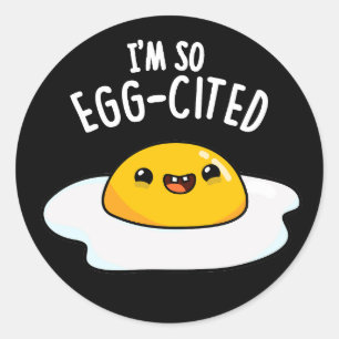 Ich bin so eig zitiert Funny Fried Egg Pun Dark BG Runder Aufkleber
