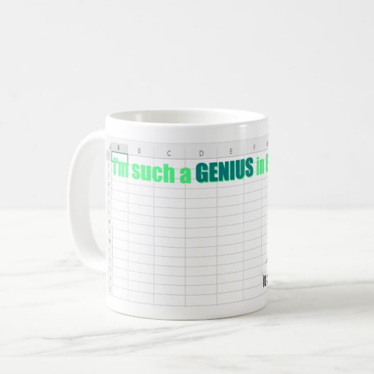 "Ich bin so ein Genie in Excel" Tech-Nerd Kaffeetasse (Vorderseite Links)
